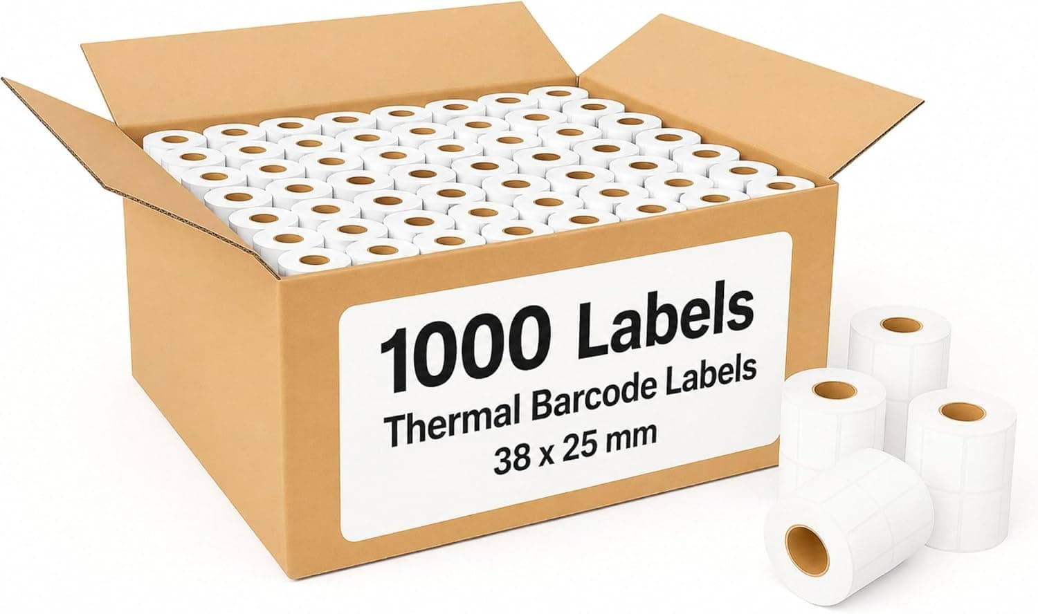 AOURA Thermal Barcode Labels 38x25mm | Direct Thermal | Pack of 100 Pcs