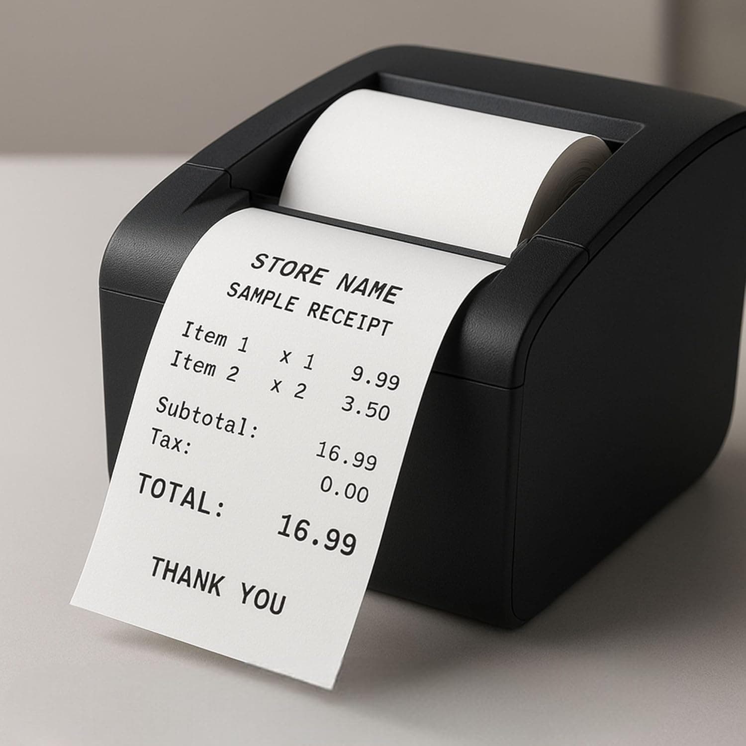 AOURA Thermal Receipt Paper Rolls 80x80mm | 65 GSM | Pack of 50 Rolls | POS &amp; Cash Register