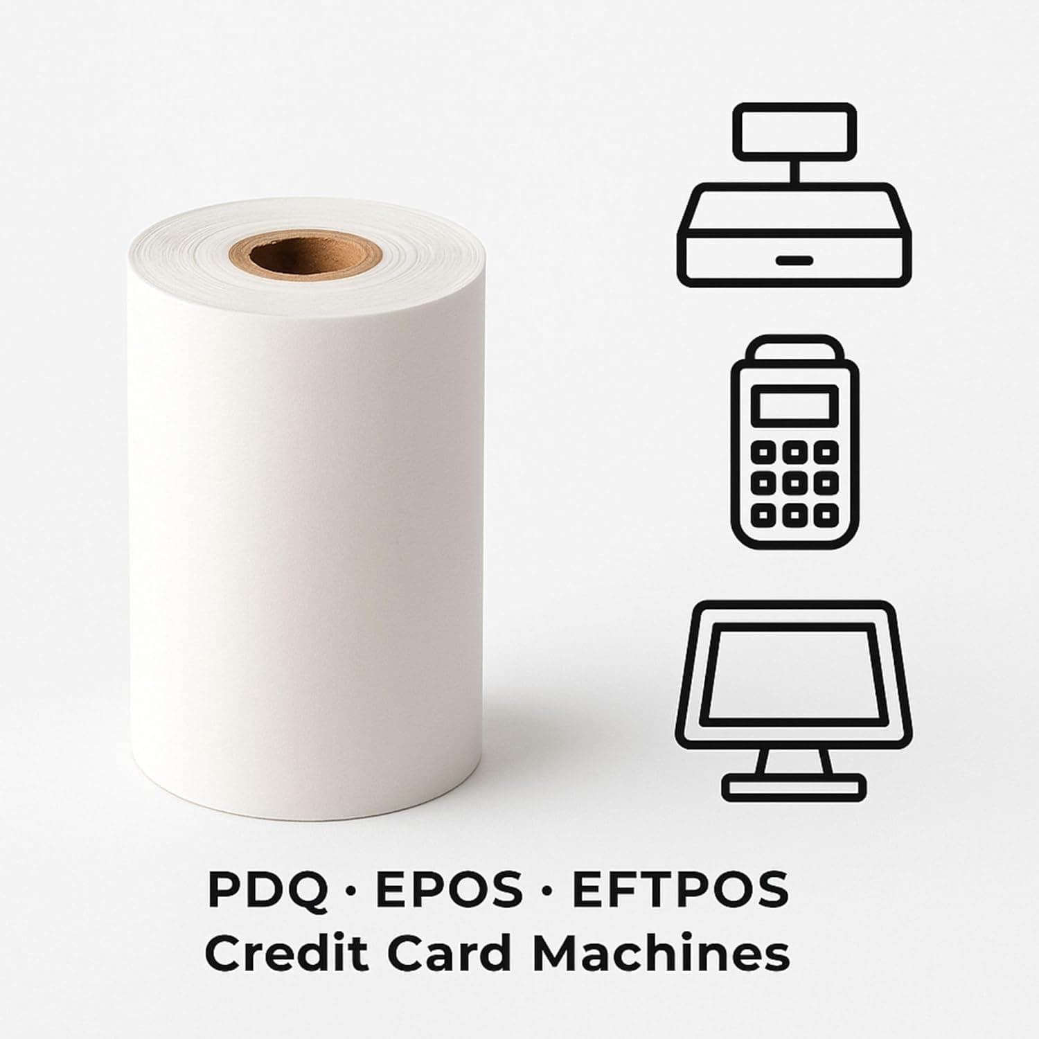 AOURA Thermal Receipt Paper Rolls 80x80mm | 65 GSM | Pack of 50 Rolls | POS &amp; Cash Register